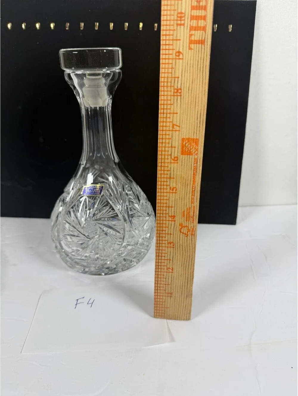 Vintage Violetta Poland 24% Lead Crystal Decanter with Stopper Hand Cut Glass